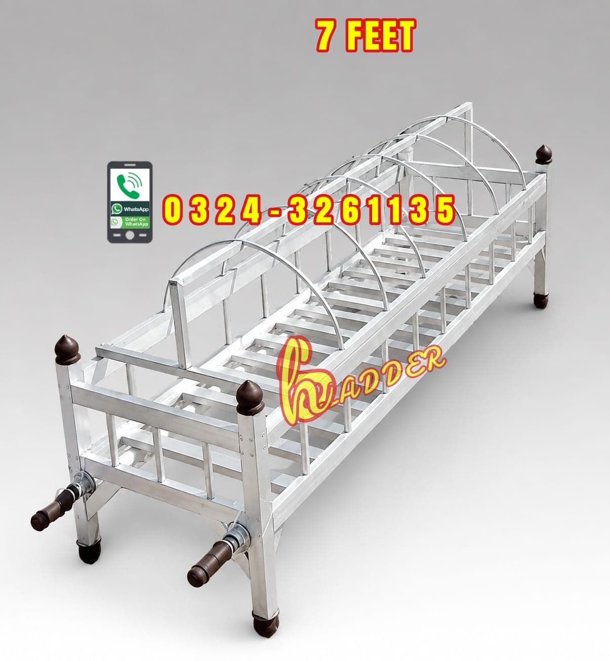 7 Feet Almunium Miyat Dolly Fix 3 Inch Heavy Quality Janaza Doli
