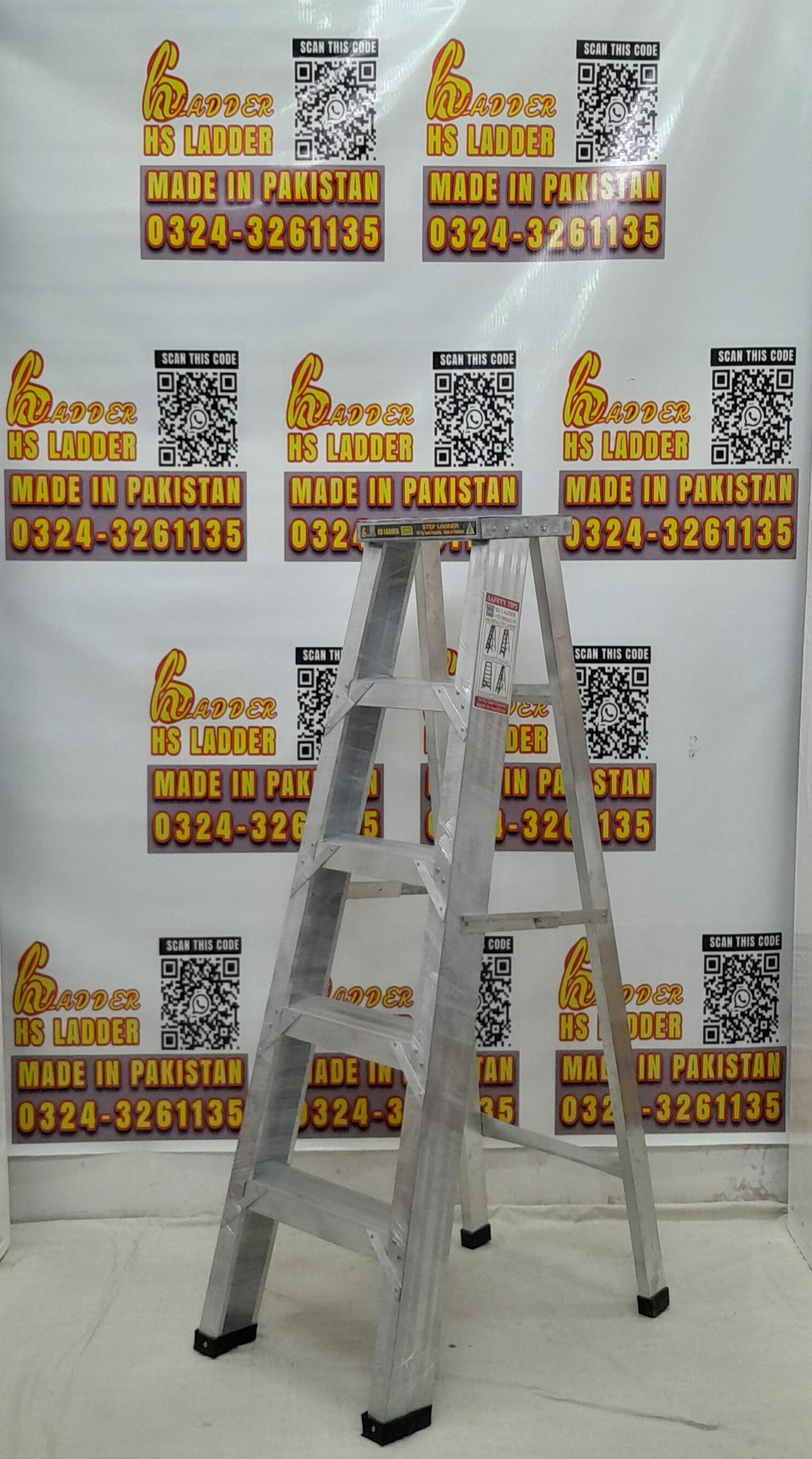 Almunium A Type 5 Feet Step Ladder 4 Inch with Side Support Best Quality