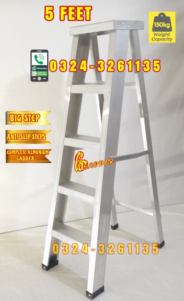 Almunium A Type 5 Feet Step Ladder 4 Inch Best Quality