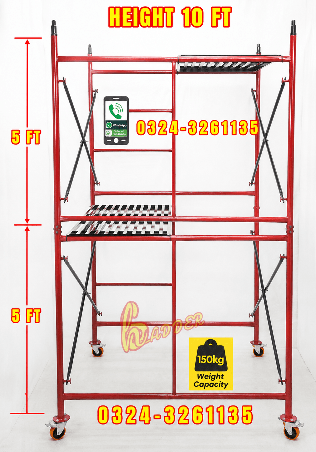 Iron Scaffolding Ladder 10 Feet Heavy Quality