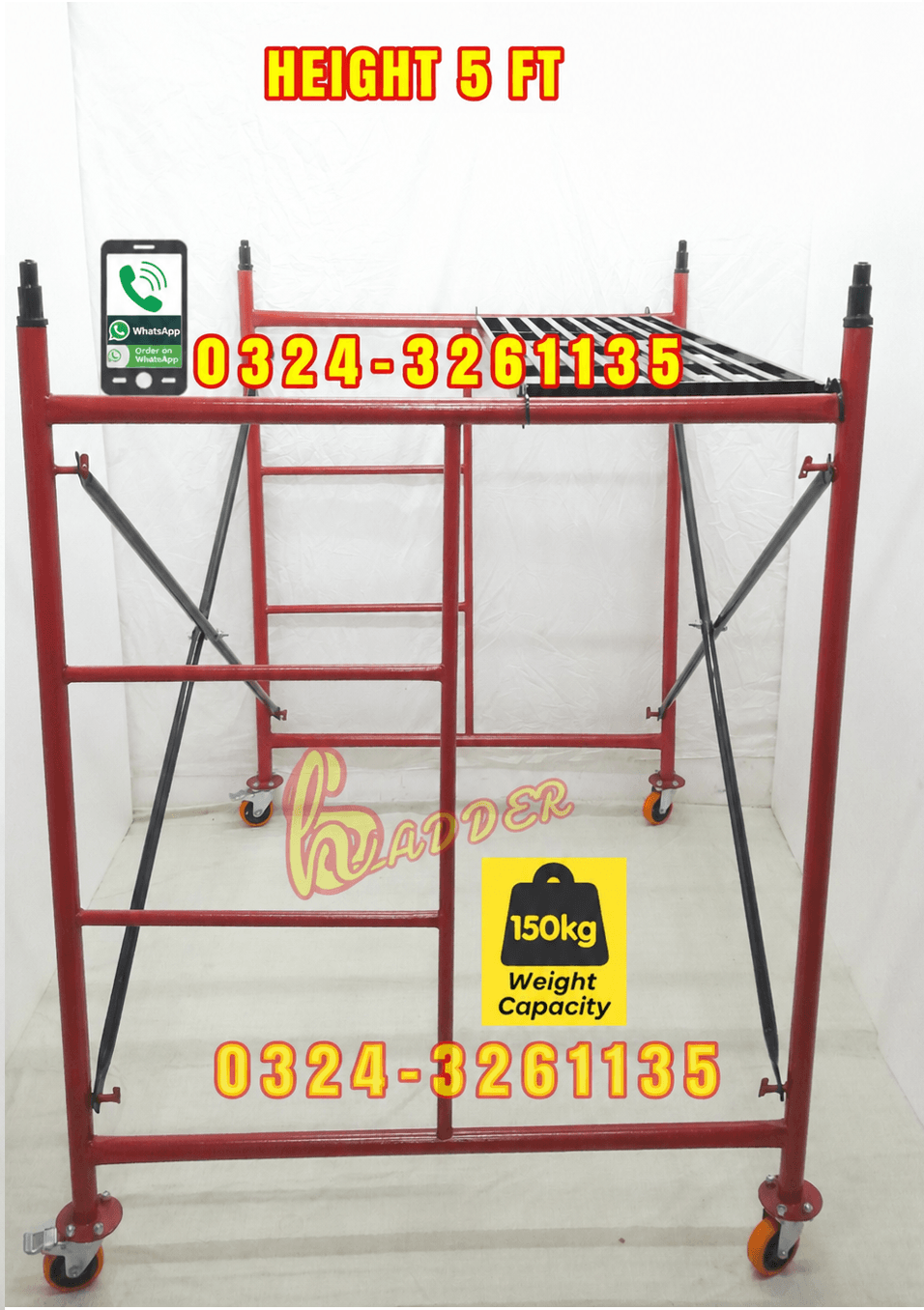 Iron Scaffolding Ladder 5 Feet Heavy Quality