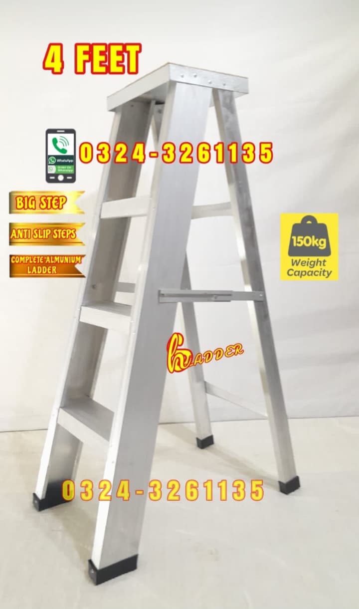Almunium A Type 4 Feet Step Ladder 4 Inch Best Quality