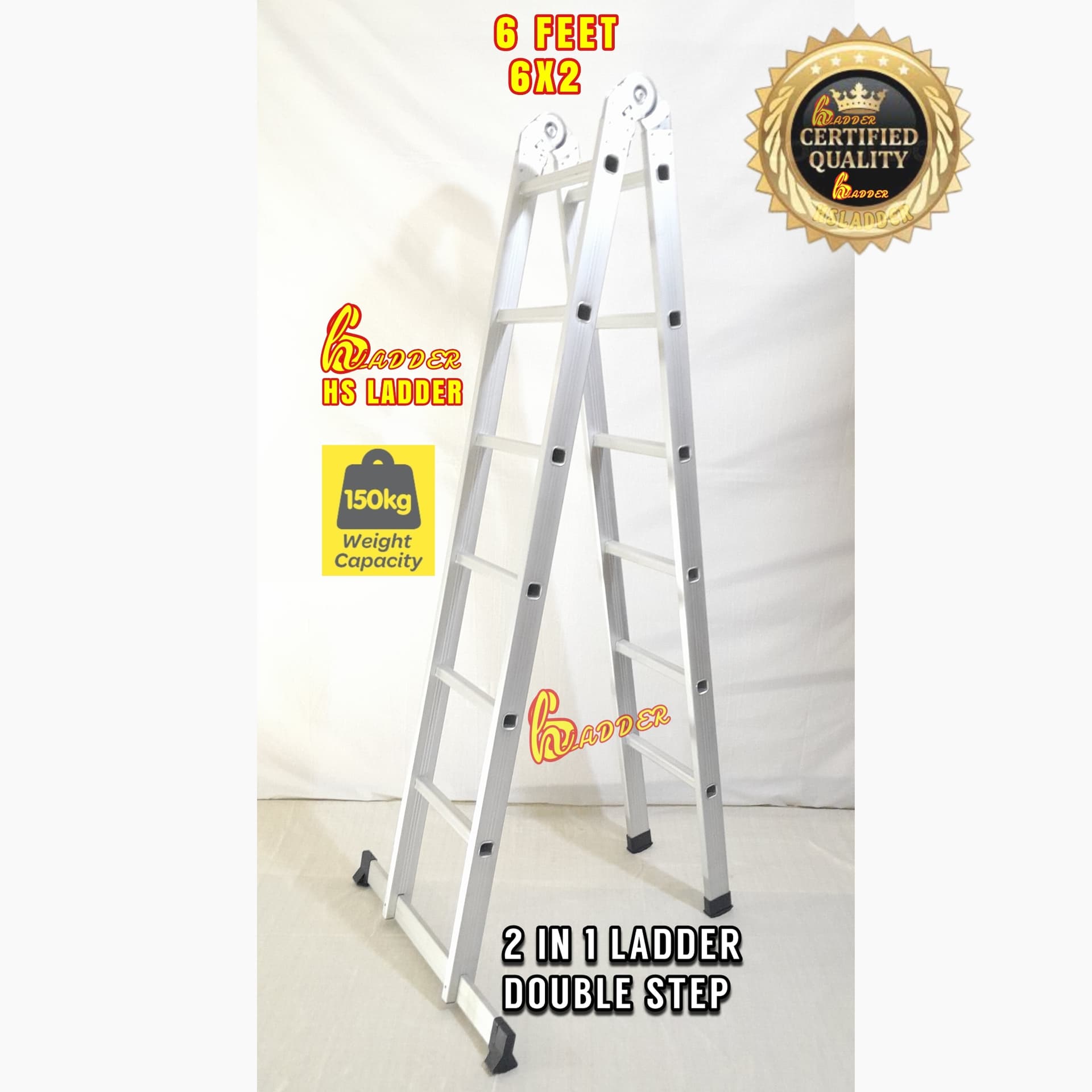 12 Step Almunium Double Step 6 Feet Ladder 2 in 1