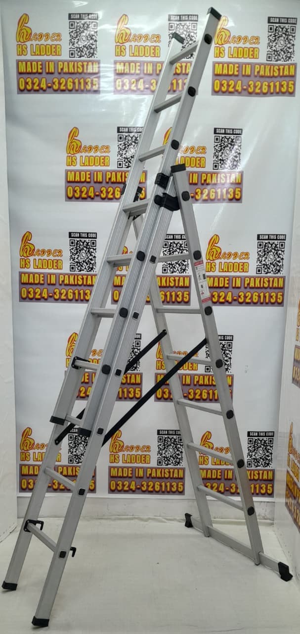 7 Feet Almunium 3 Way Extension Ladder 21 Steps Heavy Qauality
